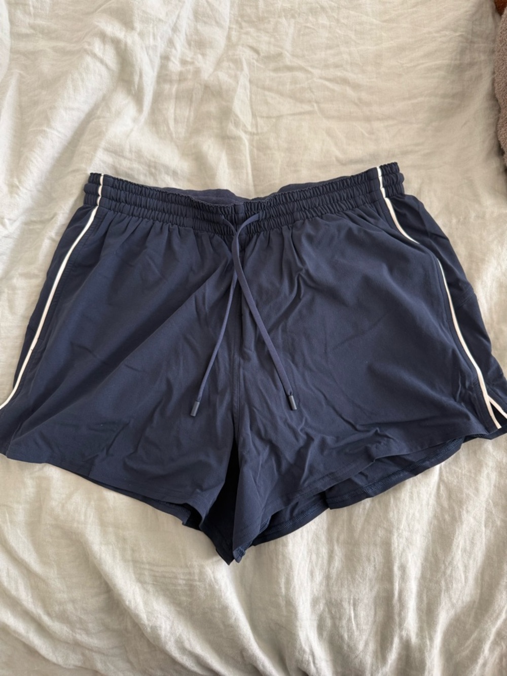 Lululemon Navy Athletic Shorts with Contrast Piping